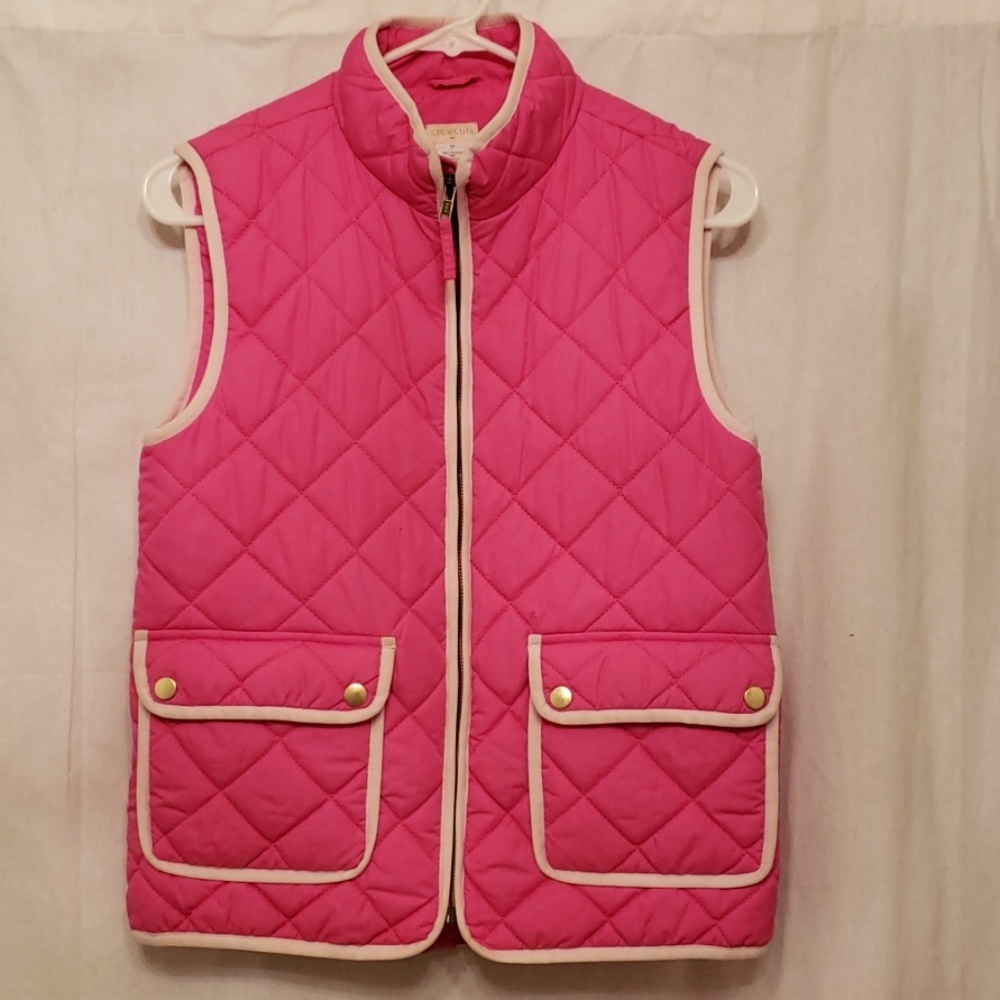 Girls hot pink quilted vest